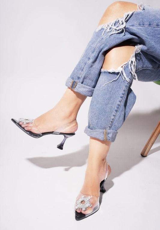Transparent Sandal Spool/Stiletto Heel Pump Shoes