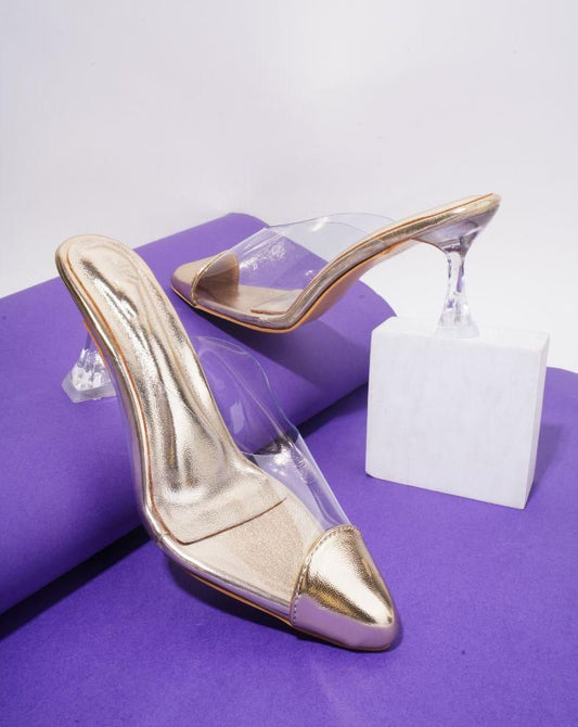 Transparent Mules Spool/Stiletto Heel Pump Shoes